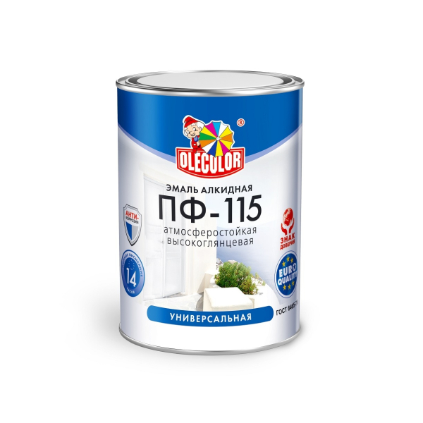 Эмаль ПФ-115 серая 2,7кг Olecolor