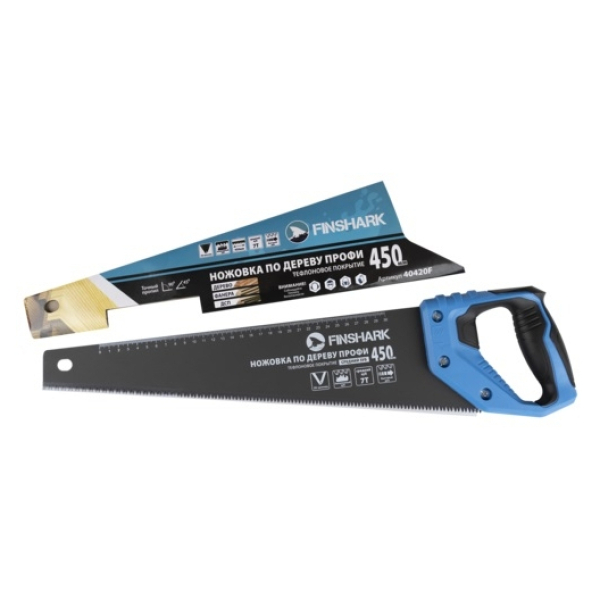 Ножовка по дереву 500мм 2D заточка крупный зуб 4TPI FINSHARK