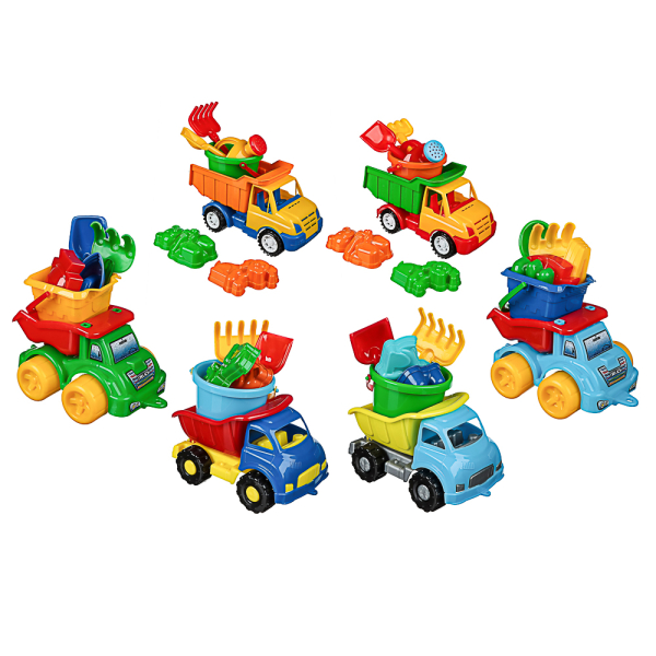 ИГРОЛЕНД Набор для игр в песке 6-7пр, Машинка-грузовик, 11x23x13см, пластик, 6-11 диз., для детей 3+