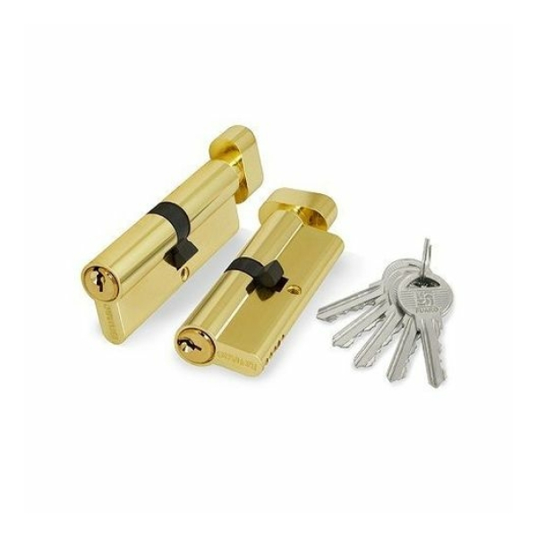 Цилиндровый механизм 60мм 25+10+25 латунь 5 ключей Fuaro