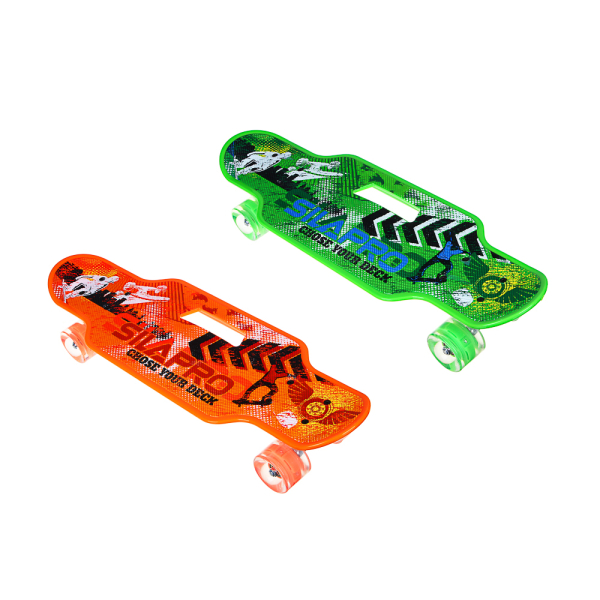 SILAPRO Лонгборд 59х18см, 4х колесный (PU LED 6045мм, ABEC-7), крепление алюм, до 70кг