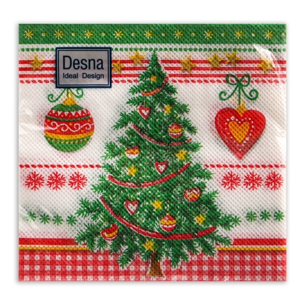 Салфетки бумажные Новогодняя ель 24*24см 40шт
