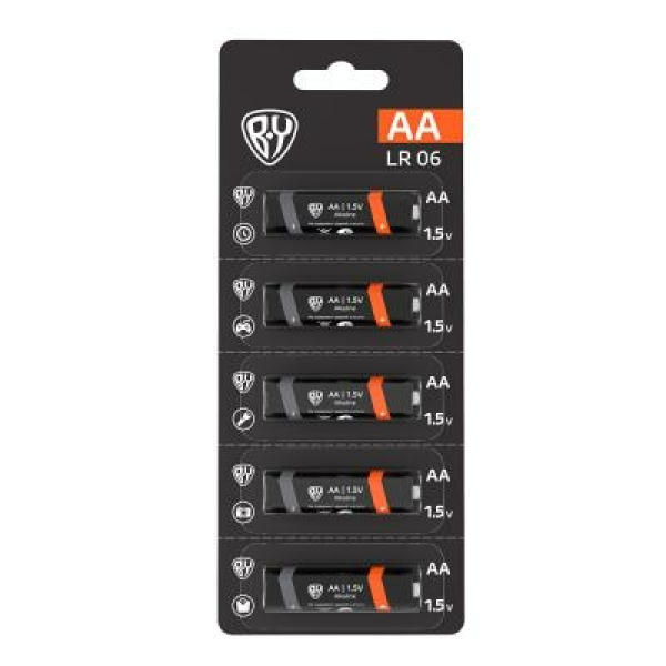BY Батарейка AA (LR06) 1шт в отрывном блистере, щелочная 1.5V, цена за 1шт