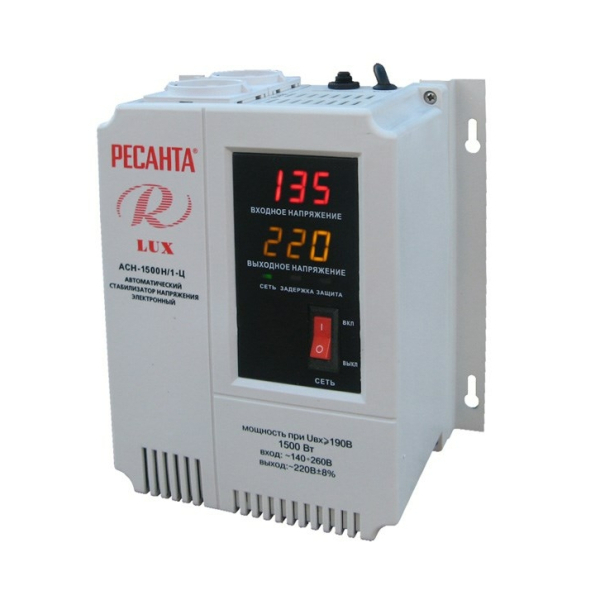 Стабилизатор  1,5кВт 140-260В настенный АСН-1500Н/1-Ц Ресанта Luxe