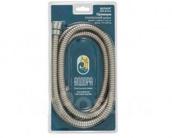 Шланг для душа 170-220см EPDM усиленный Премиум ВОДОРА