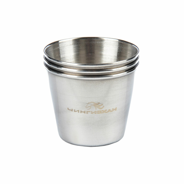 Набор стаканов 50мл металл в чехле 4шт ЧИНГИСХАН