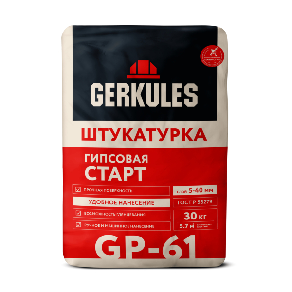 Штукатурка гипсовая СТАРТ GP-61 Геркулес 30кг (1пал/40шт)
