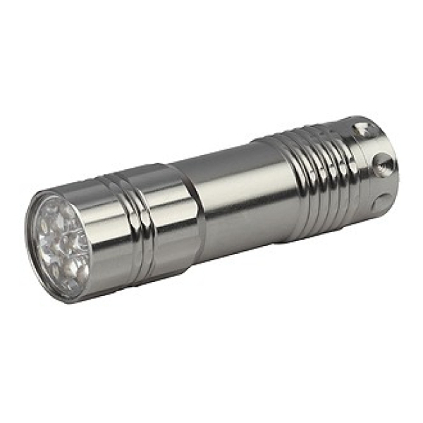 фонарь ручной 9св/д (3xR03) TM9 серебр./металл,картон ТРОФИ