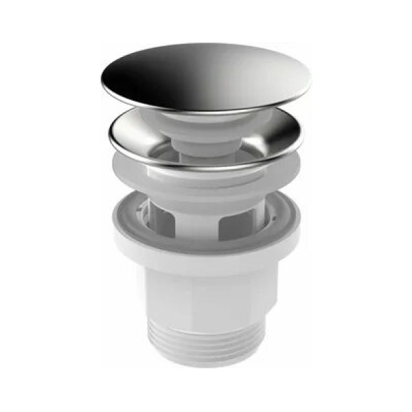 Выпуск для раковины 1-1/4" клик-клак с переливом широкий грибок NV415 AQUANT