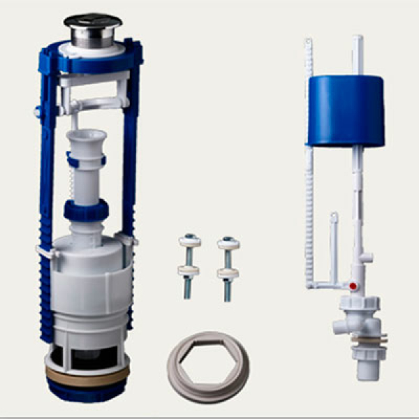 Арматура для бачка унитаза нижняя подводка 2 режима кнопка хром АС-12.1М РБМ