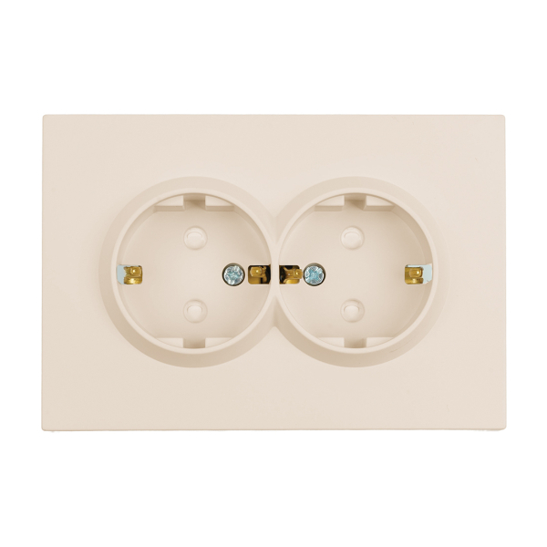 Розетка СУ 2 мест. кашемир с з/к со шторками soft touch ЭМИЛИ STEKKER