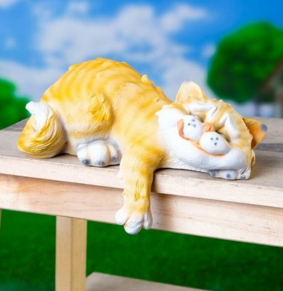 Садовая фигура Спящий кот 22*14*11см