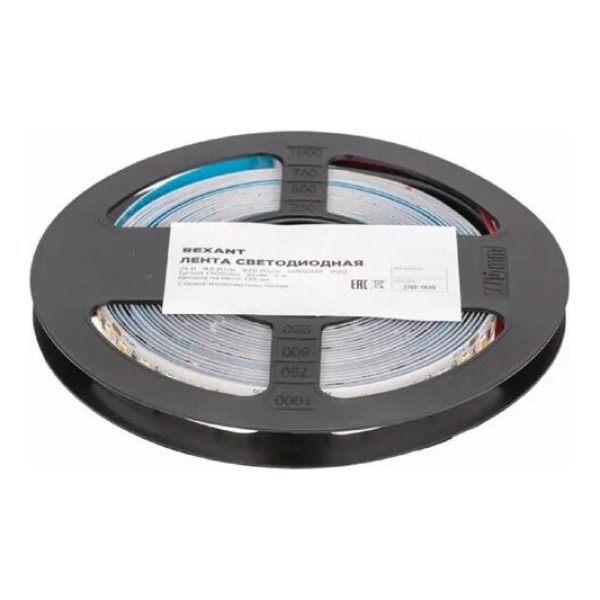 Лента св/д SMD2835 60LED/м 9,6Вт/м 24В IP20 4000К упак/5м REXANT