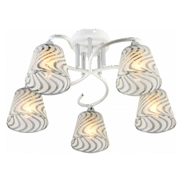 Люстра 5*60Вт Е27 белый/хром AU11241/ 5 WH+CRС Атмосфера уюта