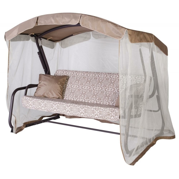 Качели садовые 2100*1270*1650 мм нагрузка 300 кг бежевый Тропикана Удачная мебель