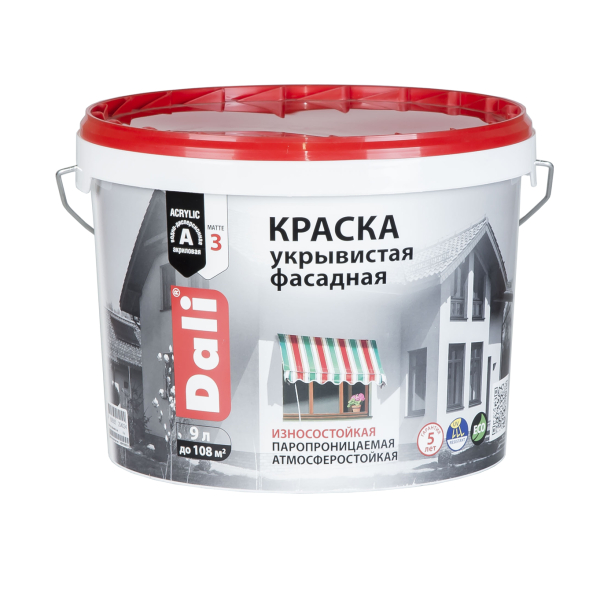 Краска ВД фасадная 9л Dali