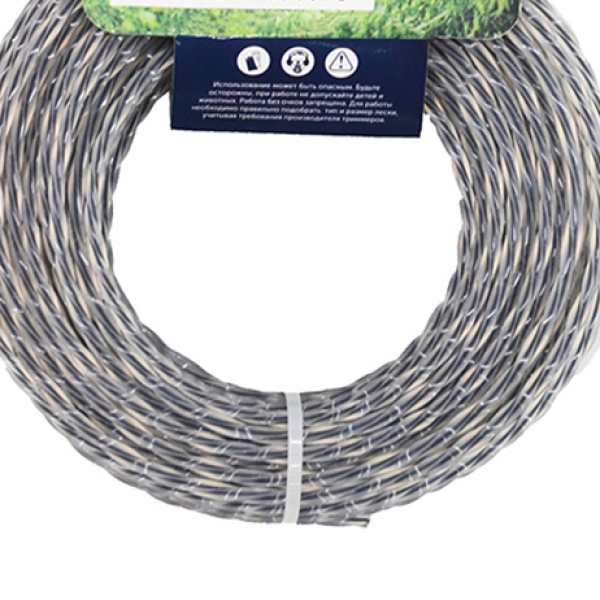 Леска для триммера 2,4мм с металлическим сердечником круг 168м Дед Банзай