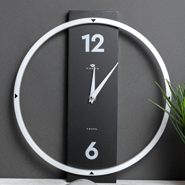 Часы настенные металл дерево, круг 30.5см красный черный "Time 3" Рубин  Атмосфера уюта