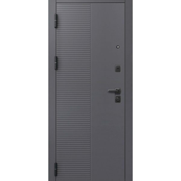 Дверь V-18 Черный муар/Кашемир графит-Кашемир белый 860*2050 L Центурион