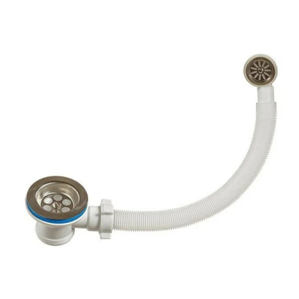 Выпуск для мойки 1-1/2" нерж.сетка круглый перелив AQNSV112K AQUATTRO