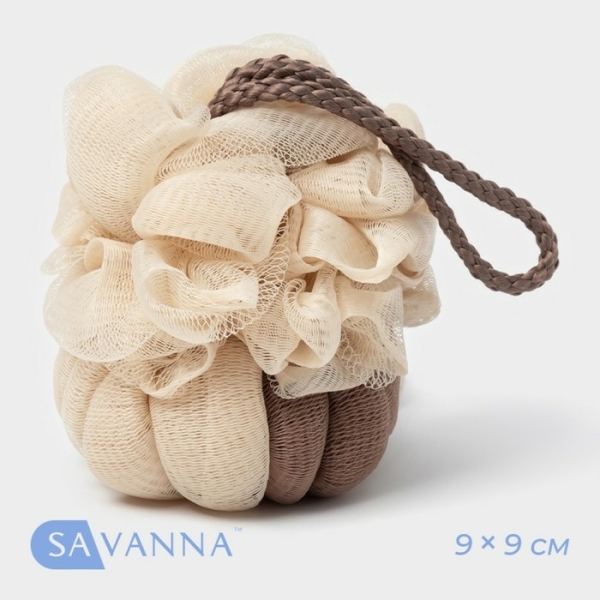 Мочалка для бани и сауны коричневая SAVANNA