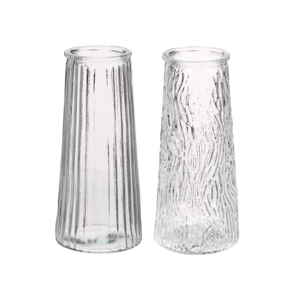 Ваза стеклянная, 8,5х6,5х20 см, 2 дизайна