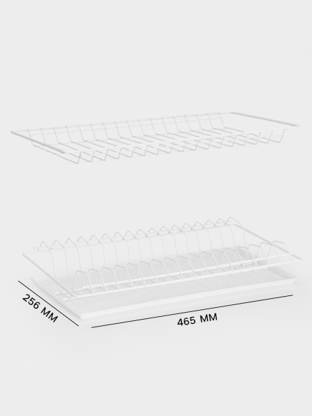 Сушилка для посуды в шкаф 46,5х26,6см с поддоном белая