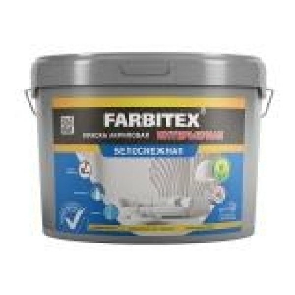 Краска ВД интерьерная 6кг белоснежная Farbitex