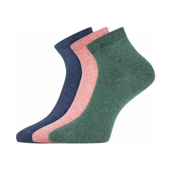 Носки женские 3 пары р. 36-39, полиэстер 43%, хлопок 21%, лайкра 18%, эластан 18%, разноцветные