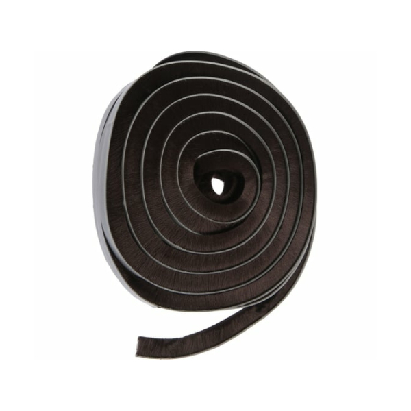 Уплотнитель щеточный самоклеящийся 9*15мм коричневый 10м Тундра