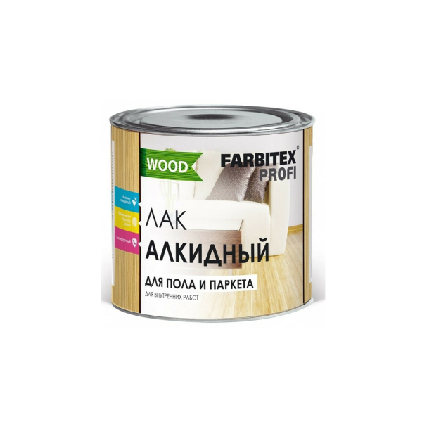 Лак для паркета 1,9кг алкидный Farbitex Profi Good For Wood