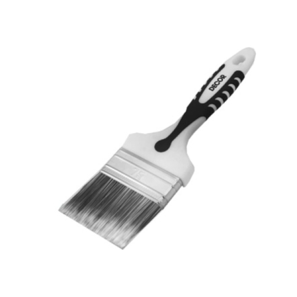 Кисть плоская 100*15мм серебристая щетина Black White Premium Decor
